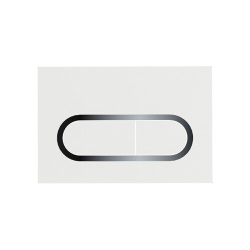 Ravak / Sanitary ceramics / Chrome toilet flush button white - (247x5x165)